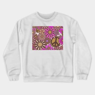 Brown flower power Crewneck Sweatshirt